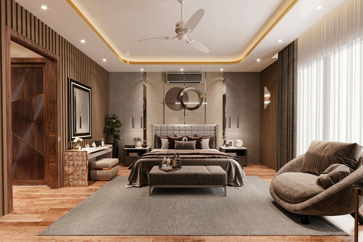 Housing in Dubai - Luxury bedroom with modern interior.
