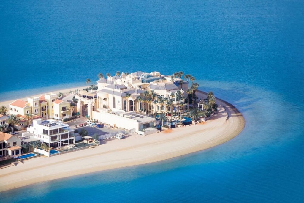 Buy house in Dubai luxury island villa with private beach and sea view