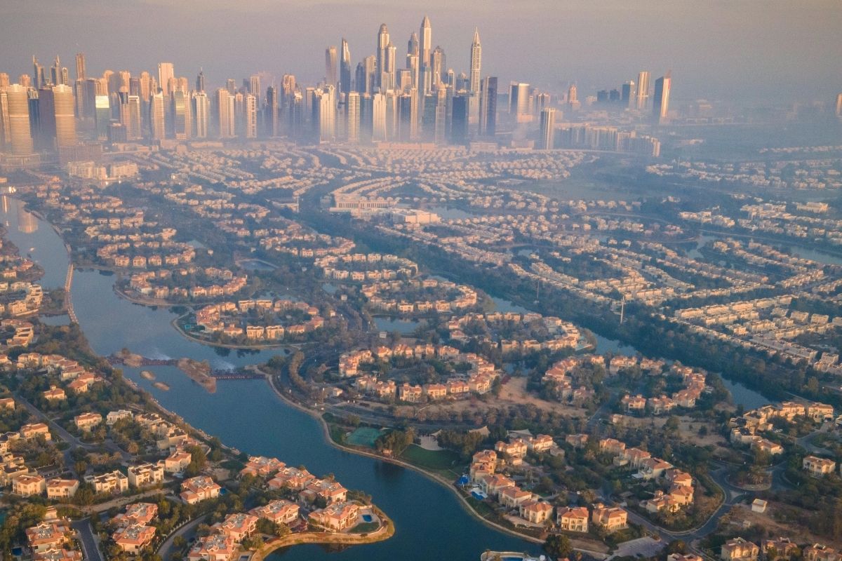 Dubai residential communities from above – villas and modern real estate developments